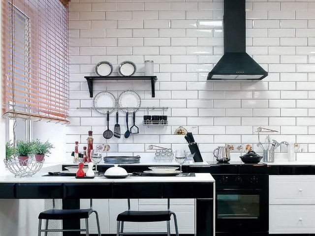 Глазурованная клинкерная плитка на кухне