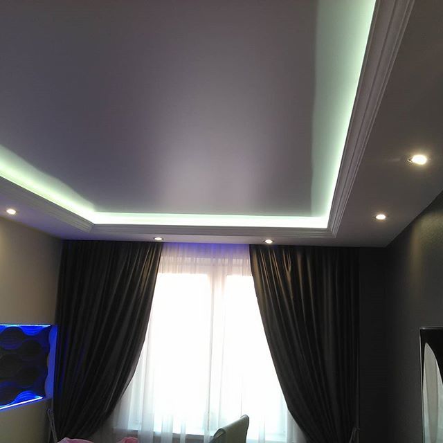 двухуровневый потолок со светодиодной лентой
