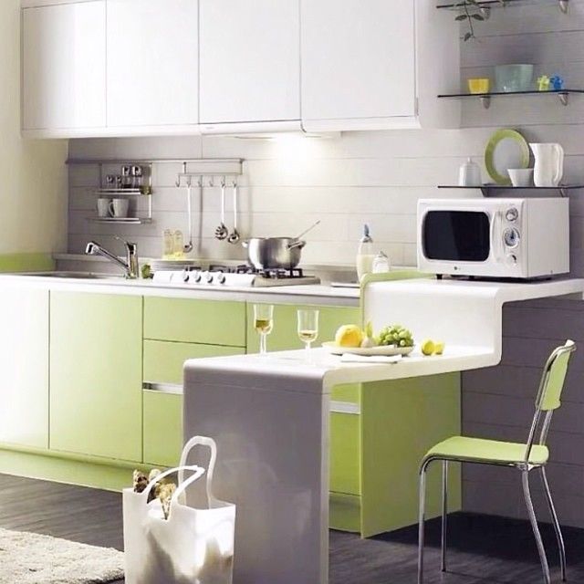 кухня в зеленом цвете