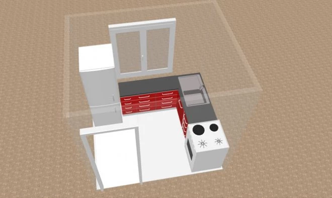 Планировка кухни 5 кв. с холодильником