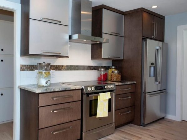 Дизайн кухни 5,5 кв м с холодильником