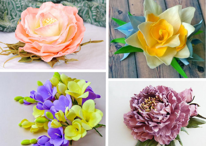 Цветы из фоамирана для начинающих пошагово с фото легко и просто