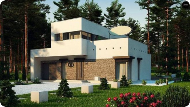 Проекты современных домов в стиле Хай-Тек с плоской крышей
