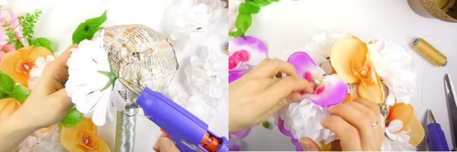 Как сделать топиарий из искусственных цветов