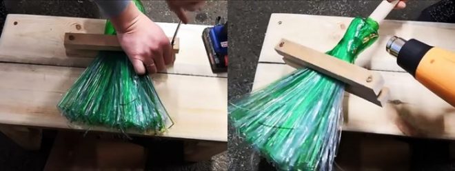 Как сделать метлу из пластиковых бутылок