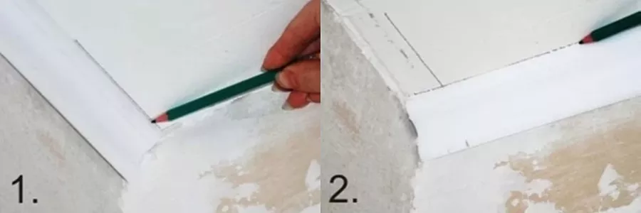 Как обрезать потолочный плинтус в углах без стусла
