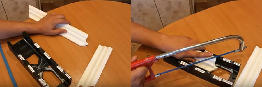 Как обрезать потолочный плинтус в углах без стусла
